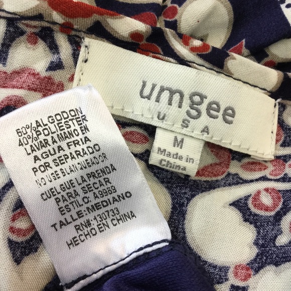 Umaee Multi Blue/Red and White Short Romper Size M - Picture 5 of 5